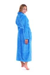 LILLY dámský extra  chlupatý župan se šálovým límcem - Modrý blankyt, vel. S, galerie